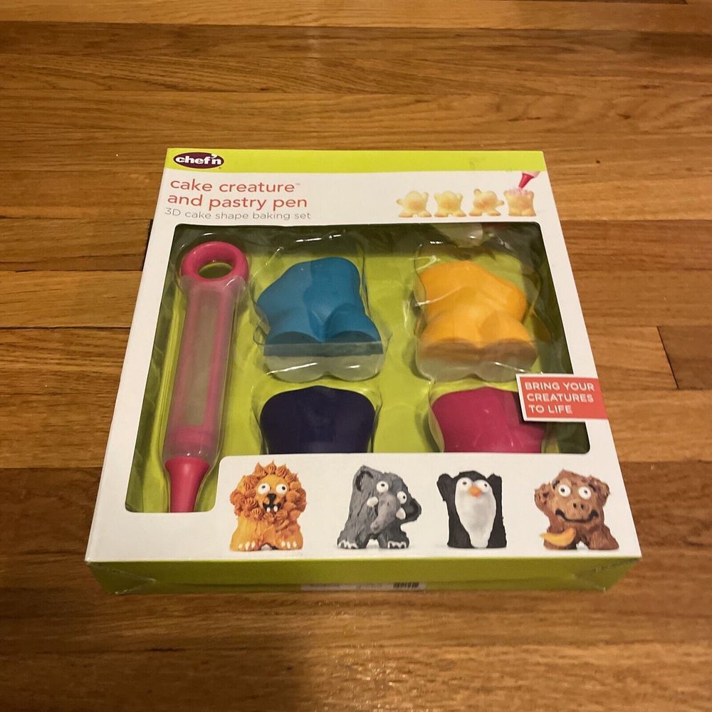 CHEF'N CAKE CREATURE AND PASTRY PEN 3D CAKE SHAPE BAKING SET NOB